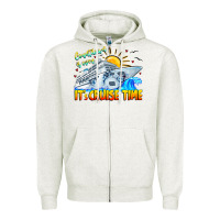 Oatmeal Heather Countdown Is Over It's Cruise Time Zipper Hoodie - CowhideDigitalArt