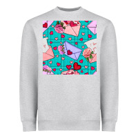 Heather Grey valentines day love letter and envelope Heavyweight Sweatshirt - BundleAndBundleShop