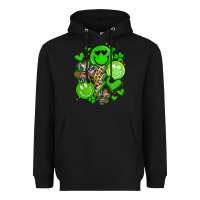 Black st patrick's day green smile Heavyweight Hoodie - Artiststas