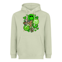 Matcha st patrick's day green smile Heavyweight Hoodie - Artiststas
