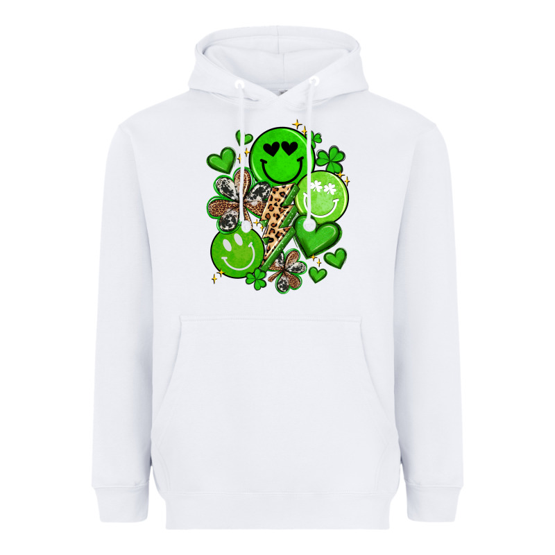 St Patrick's Day Green Smile Heavyweight Hoodie by Artiststas | Teevron