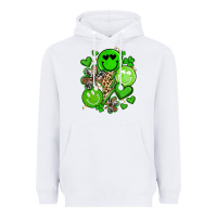 White st patrick's day green smile Heavyweight Hoodie - Artiststas