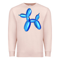 Pale Pink Blue Dog Balloon Premium Sweatshirt - Artiststas