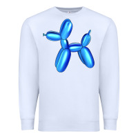 White Blue Dog Balloon Premium Sweatshirt - Artiststas