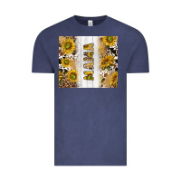 Vintage Denim western mother's day mama with cowhide and sunflowers tumbler tbs Vintage Tee - TumblerDesignByShophia