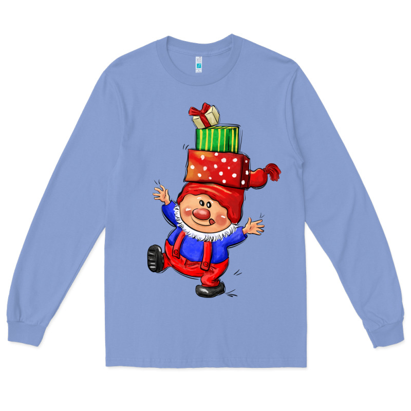 Cute Christmas Gnome Long Sleeve Tee by CowGirlArtShop | Teevron