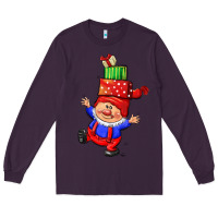 Plum cute christmas gnome Long Sleeve Tee - CowGirlArtShop