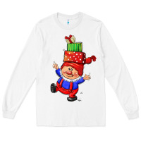 White cute christmas gnome Long Sleeve Tee - CowGirlArtShop