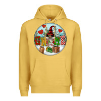 Antique Gold Christmas Gnome Premium Hoodie - FaDigitalArtStudio