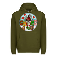 Army Green Christmas Gnome Premium Hoodie - FaDigitalArtStudio