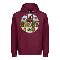 Burgundy Christmas Gnome Premium Hoodie - FaDigitalArtStudio