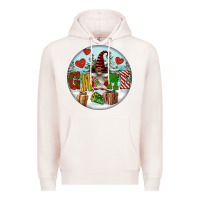 Pale Pink Christmas Gnome Premium Hoodie - FaDigitalArtStudio