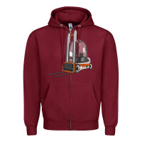 Burgundy Forklift Zipper Hoodie - LillyAllenDesigns