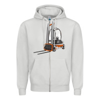 Dove Grey Forklift Zipper Hoodie - LillyAllenDesigns