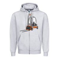 Heather Grey Forklift Zipper Hoodie - LillyAllenDesigns