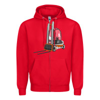 Red Forklift Zipper Hoodie - LillyAllenDesigns