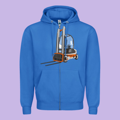 Forklift Zipper Hoodie Designed By Lillyallendesigns