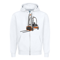 White Forklift Zipper Hoodie - LillyAllenDesigns