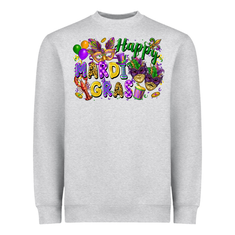 Happy Mardi Gras Heavyweight Sweatshirt by FaDigitalArtStudio | Teevron