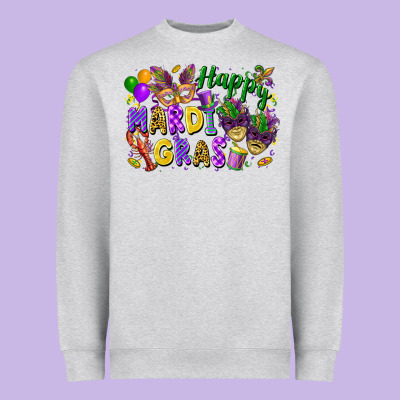 Happy Mardi Gras Heavyweight Sweatshirt Designed By Fadigitalartstudio