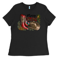 Black Merry Christmas Ladies Tee - SublimationCraftShop