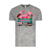 Cloud Rock Happy Valentine's day turquoise truck Vintage Tee - HowdyJamesFarm