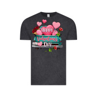 Vintage Black Happy Valentine's day turquoise truck Vintage Tee - HowdyJamesFarm