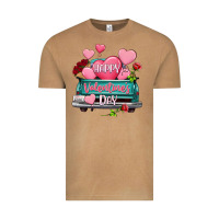 Vintage Camel Happy Valentine's day turquoise truck Vintage Tee - HowdyJamesFarm