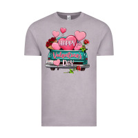 Vintage Zinc Happy Valentine's day turquoise truck Vintage Tee - HowdyJamesFarm