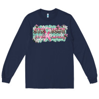 Navy stronger than cancer cancer awareness Long Sleeve Tee - CowGirlArtShop