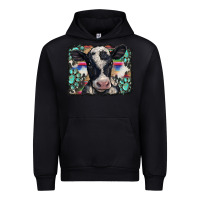 Black western background turquoises gemstones black and white baby cow Urban Hoodie - BarkalooDesign