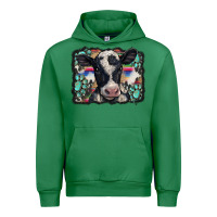 Emerald western background turquoises gemstones black and white baby cow Urban Hoodie - BarkalooDesign