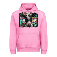 Fuchsia Pink western background turquoises gemstones black and white baby cow Urban Hoodie - BarkalooDesign