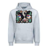 Heather Grey western background turquoises gemstones black and white baby cow Urban Hoodie - BarkalooDesign