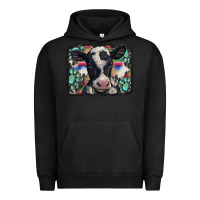 Pigment Black western background turquoises gemstones black and white baby cow Urban Hoodie - BarkalooDesign