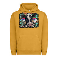 Pigment Peanut Butter western background turquoises gemstones black and white baby cow Urban Hoodie - BarkalooDesign