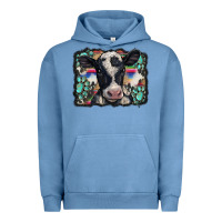 Pigment Pebble Blue western background turquoises gemstones black and white baby cow Urban Hoodie - BarkalooDesign