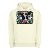 Pigment Pistachio western background turquoises gemstones black and white baby cow Urban Hoodie - BarkalooDesign