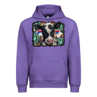 Tulip western background turquoises gemstones black and white baby cow Urban Hoodie - BarkalooDesign