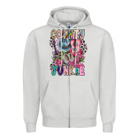 Dove Grey country music junkie Zipper Hoodie - CowhideDigitalArt