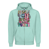 Seafoam country music junkie Zipper Hoodie - CowhideDigitalArt