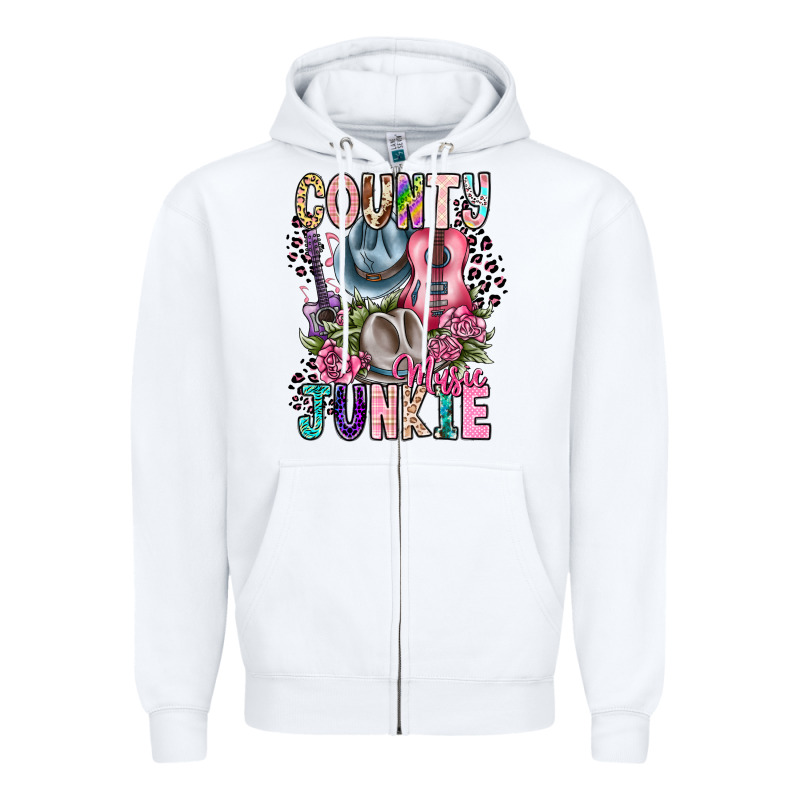 Country Music Junkie Zipper Hoodie by CowhideDigitalArt | Teevron