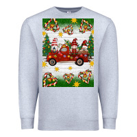 Heather Grey christmas gnomes truck Premium Sweatshirt - Artiststas