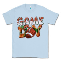 Dusty Blue Game day leopard Football Classic Tee - NancyCooperArtShop