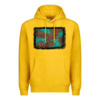 Lemon western leopard turquoise glitter tooled leather Premium Hoodie - FaDigitalArtStudio