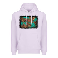 Lilac western leopard turquoise glitter tooled leather Premium Hoodie - FaDigitalArtStudio