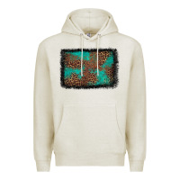 Oatmeal Heather western leopard turquoise glitter tooled leather Premium Hoodie - FaDigitalArtStudio