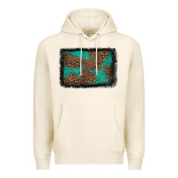 Tofu western leopard turquoise glitter tooled leather Premium Hoodie - FaDigitalArtStudio