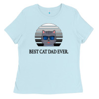 Baby Blue Best Cat Dad Ever Ladies Tee - Bettercallsaul