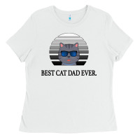 White Best Cat Dad Ever Ladies Tee - Bettercallsaul